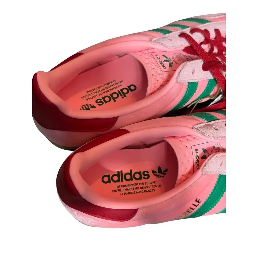 Adidas Gazelle Indoor Velvet Glow Pink Green Gum Sneakers Women’s Size 10 NWT - Picture 7 of 8